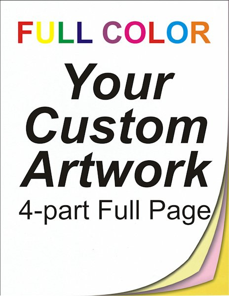 full color, full page, 4 part, ncr forms, ncr printing, personalised invoice books, 8.5 x 11, custom, 4 color, four color
