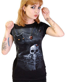 Black Cat Womens T Shirt