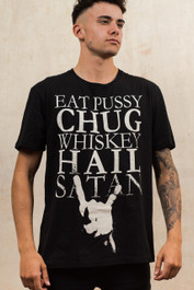 Chug Whiskey Hail Satan T-Shirt (6)