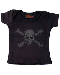 Pink Outline Skull Baby T Shirt
