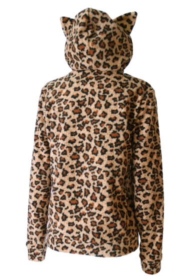 Fur Natural Leopard Kitty Hood