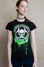 Glow In The Dark Zombie Response Womens T Shirt