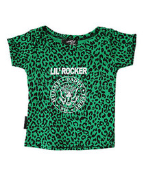 Green Leopard Little Rocker Kids T Shirt
