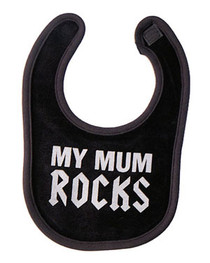 Mum Rocks Black Bib