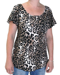Natural Leopard Flared Top