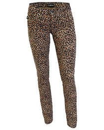 Natural Leopard Large Print Low Rise Skinny Jeans