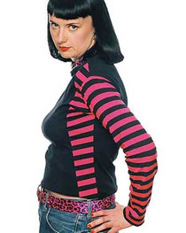 Pink And Black Side Stripe Panel Top