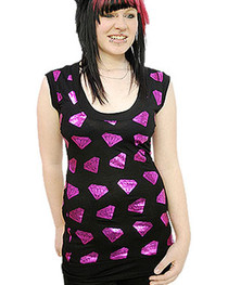 Pink Foil Diamond T Shirt Dress
