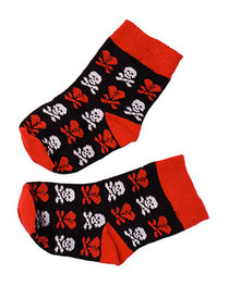 Red And Black Skull Kids And Baby Socks