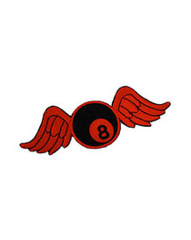 Red Bowling Ball Wings Patch