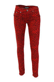 red leopard print jeans