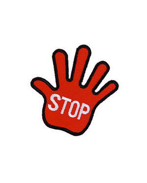 Red Stop Hand Patch