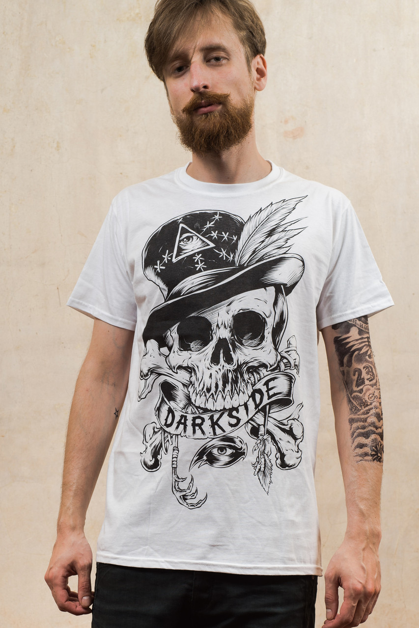 mens white skull t shirt