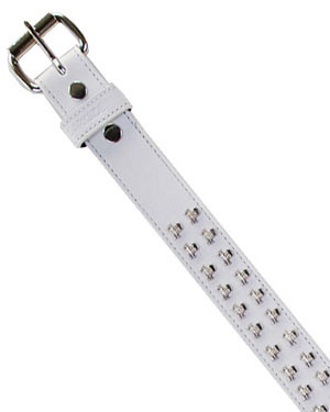 white skull belt