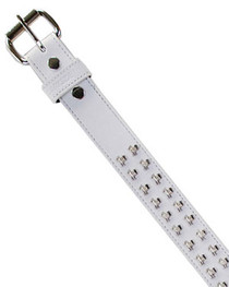 White With Silver Skull Studs Belt