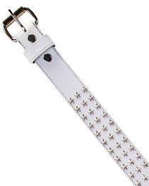 White with Silver Star Studs Belt