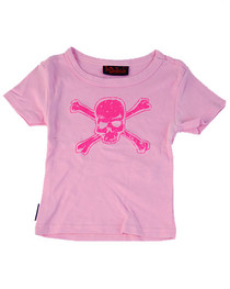 Distressed Skull Pink Kids T Shirt