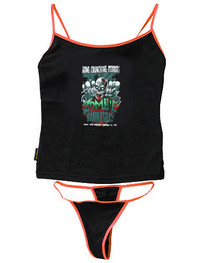 Zombie Brain Eater Thong Set With Red Trim