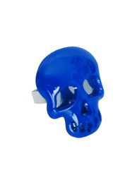 Blue Plastic Mirrored Skull Ring