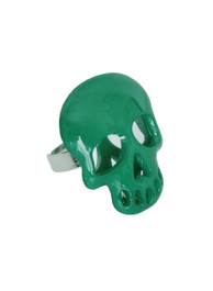 Green Plastic Mirrored Skull Ring