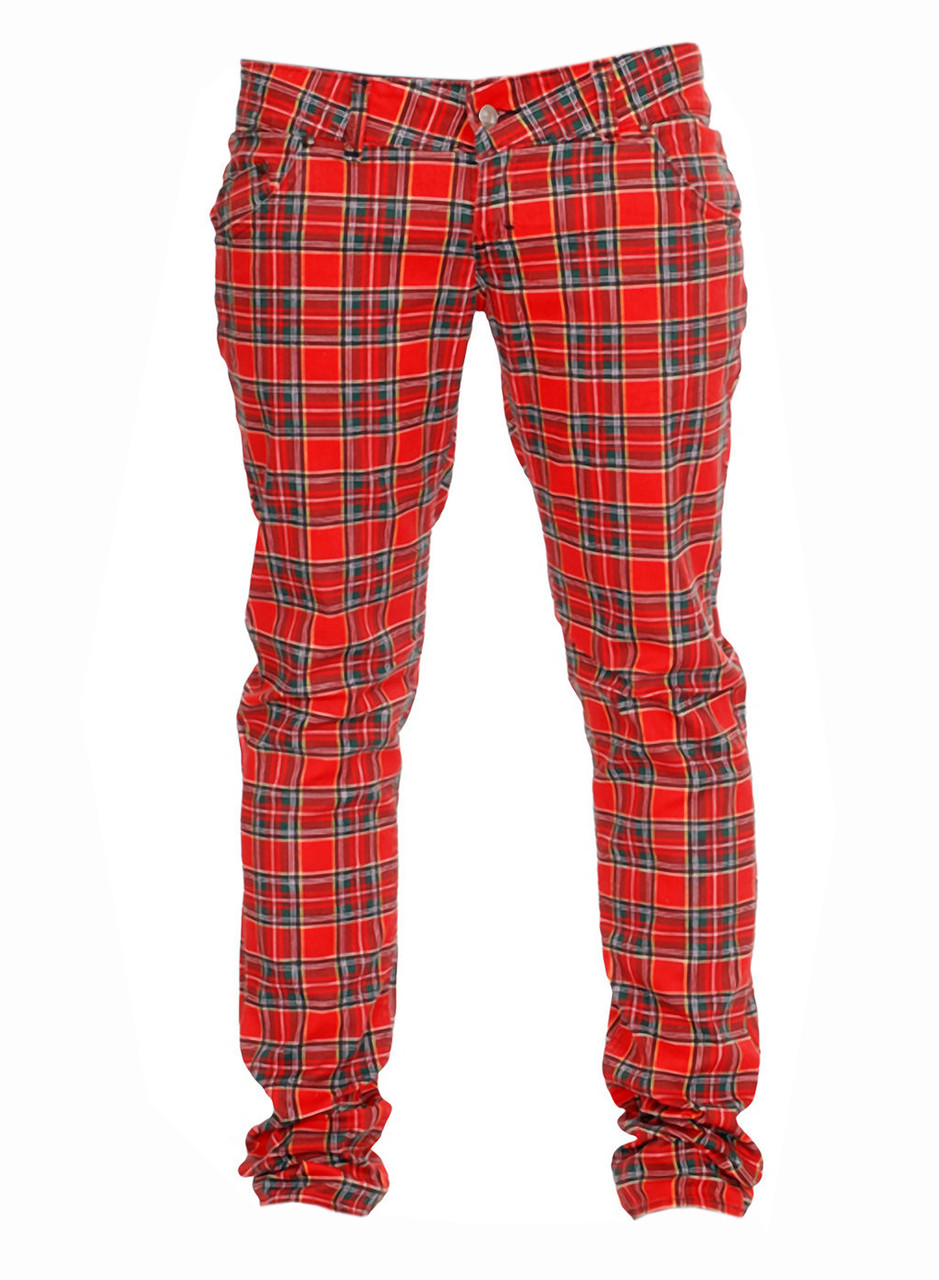 Plaid on sale skinny pants