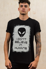Alien Don't Believe In Humans Mens T Shirt