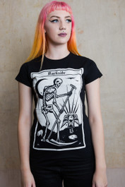 Deadly Tarot T-Shirt Donna 'Crazy Tarot Lady' – Colore Nero