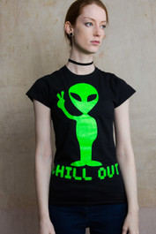 Alien Chill Out Womens T Shirt