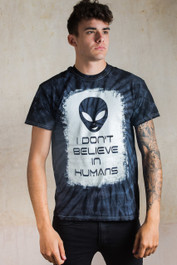 Alien Don't Believe In Humans Tie Dye T Shirt