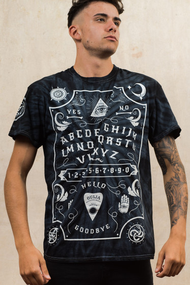 Ouija Board Grey Tie Dye T Shirt