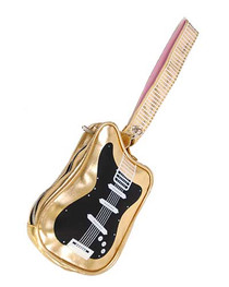 Gold Guitar Clutch Bag