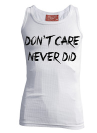 Dont Care Never Did White Beater Vest