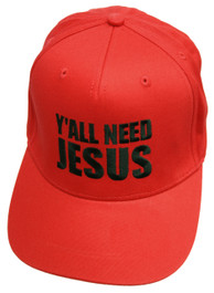 Yall Need Jesus Red Snapback Cap