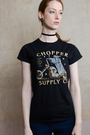 Chopper Supply Company Womens Embroidered T Shirt