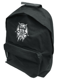 Mickey 666 Black and Grey Embroidered Backpack