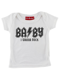 White Baby I Wanna Rock Baby T-Shirt