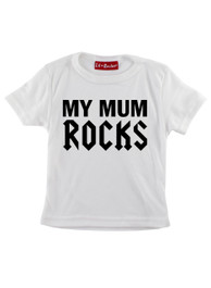 White My Mum Rocks Kids T-Shirt