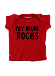 Red My Mum Rocks Baby T-Shirt