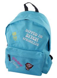 Bitch Sprinkles Multipatch Embroidered Blue Backpack