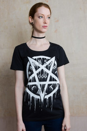 Pentagram Cult 666 Womens Scoop Neck T Shirt