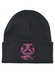 Kitten Meow 666 Embroidered Beanie Hat