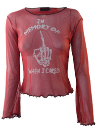In Memory Of When I Cared Red Net Top