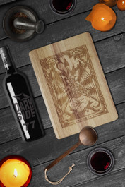 Baphomet Engraved Wooden Chopping Serving Board