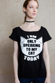I Am Only Speaking To My Cat Black Orchid Top