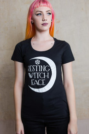 Resting Witch Face Womens Scoop Neck T Shirt