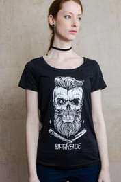 Bearded Skull Womens Scoop Neck T Shirt