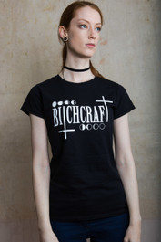 Bitchcraft Womens Scoop Neck T Shirt