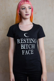 Resting Bitch Face Womens Scoop Neck T Shirt