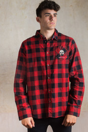 Jason Embroidered Checked Shirt Red-Black