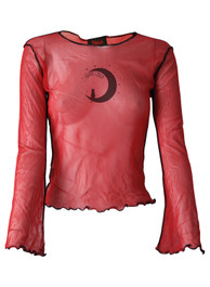 Moonchild Red Net Top With Black Trim